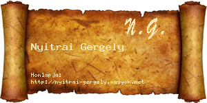 Nyitrai Gergely névjegykártya